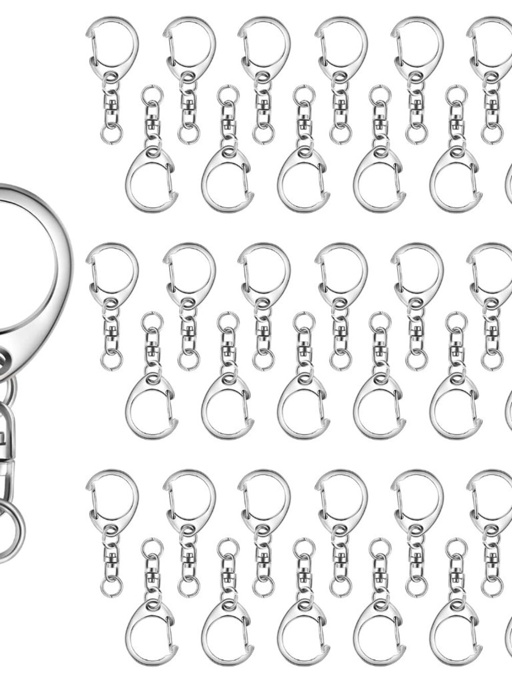 50 pcs Lobster Clasp Key, Keychain Clip, Swivel Clasps Lanyard Snap Hook, DIY Cr